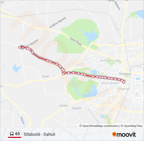 65 bus Line Map