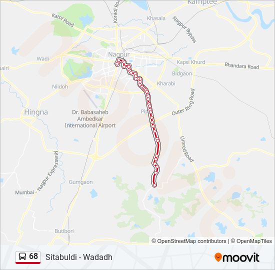 68 bus Line Map