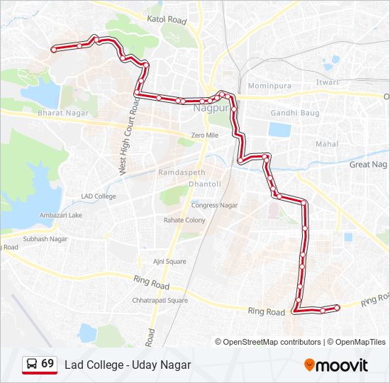 69 bus Line Map