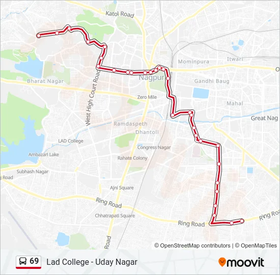 69 Bus Line Map