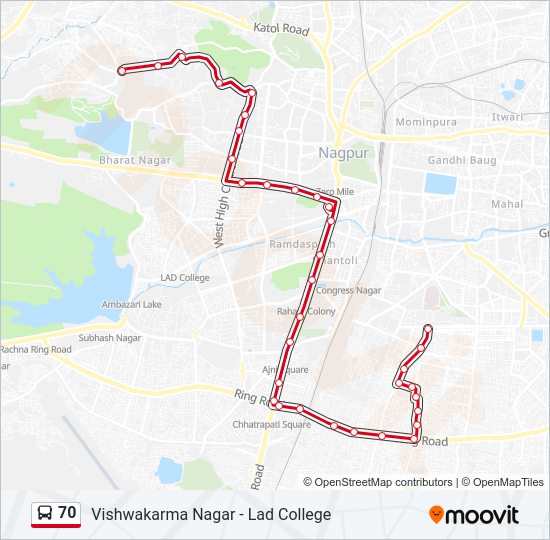 70 Bus Line Map