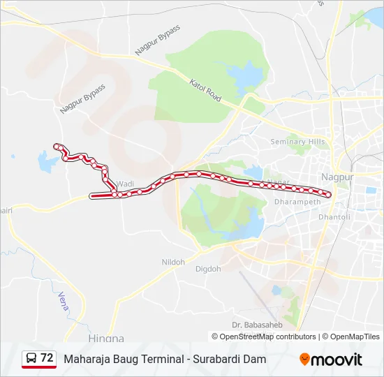 72 Bus Line Map