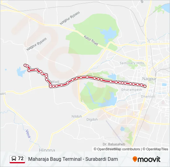 72 Bus Line Map