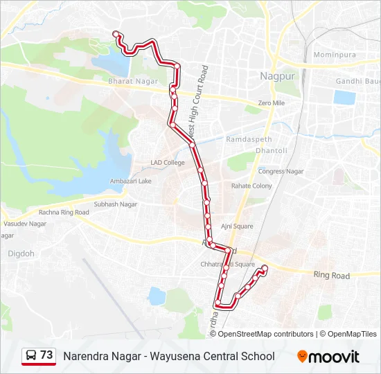 73 Bus Line Map