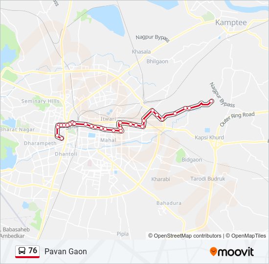 76 bus Line Map