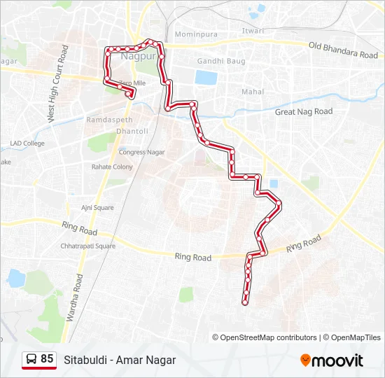 85 Bus Line Map