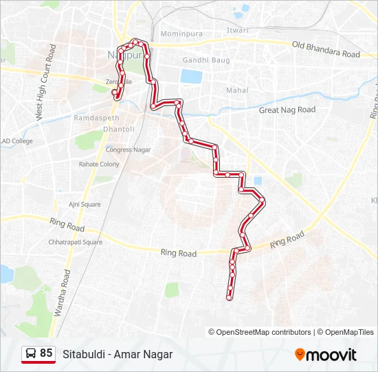 85 Bus Line Map