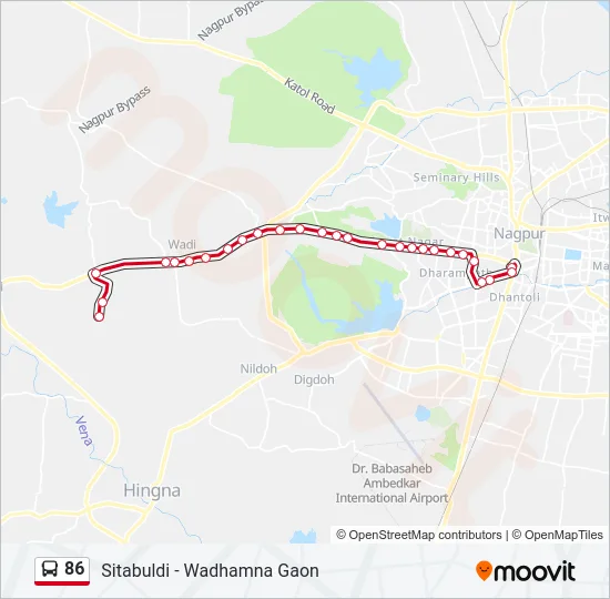 86 Bus Line Map