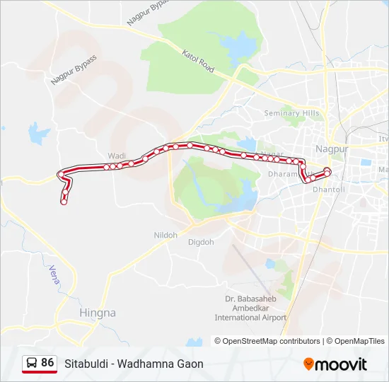 86 Bus Line Map