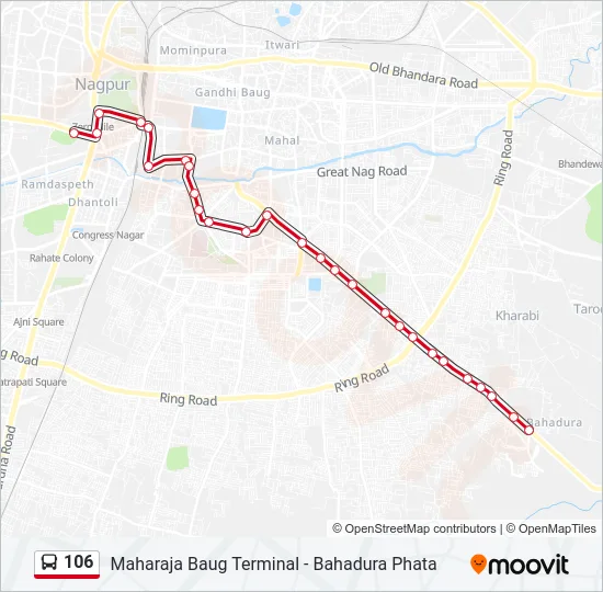 106 Bus Line Map
