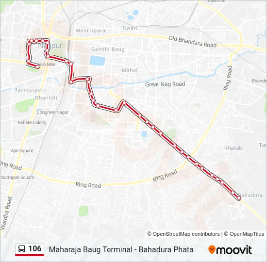 106 Bus Line Map
