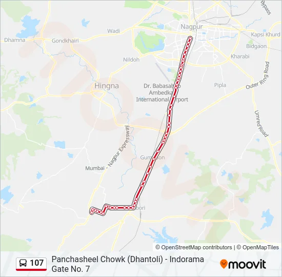 107 Bus Line Map