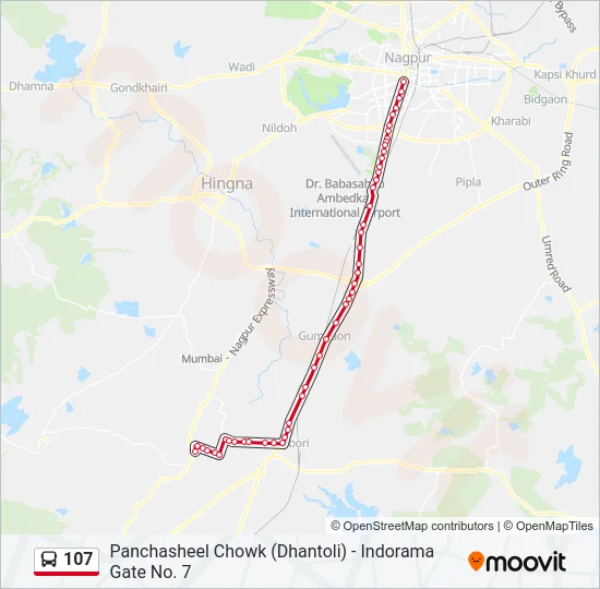 107 Bus Line Map