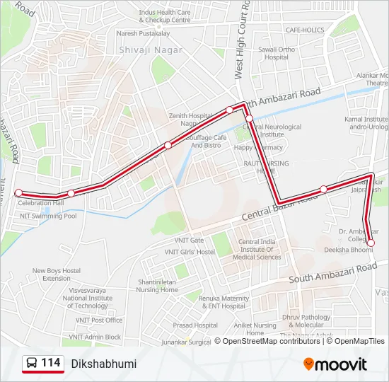 114 Bus Line Map