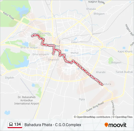 134 Bus Line Map