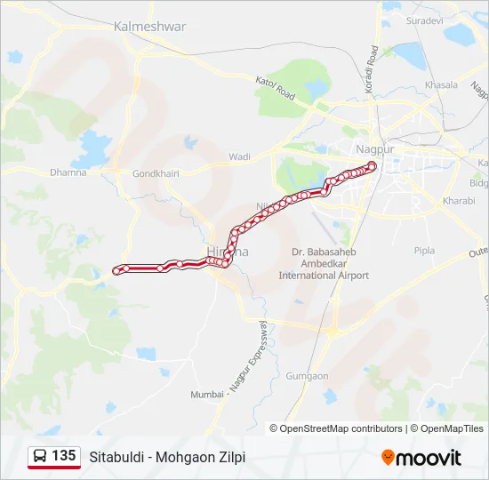 135 Bus Line Map