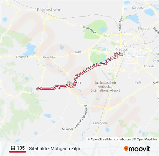 135 Bus Line Map
