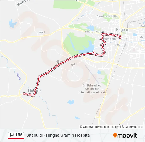 135 Bus Line Map