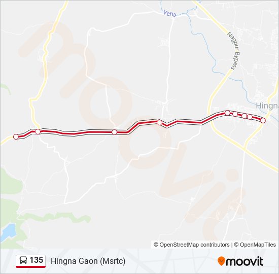 135 bus Line Map