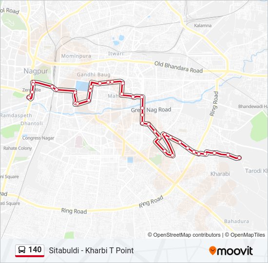 140 bus Line Map