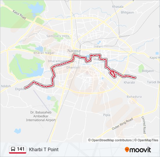 141 bus Line Map