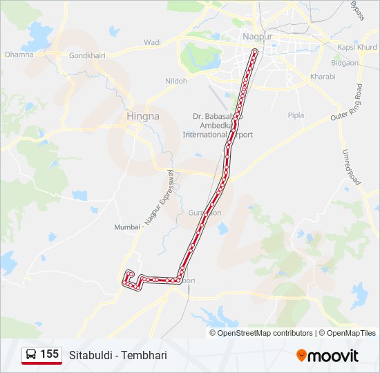 155 bus Line Map