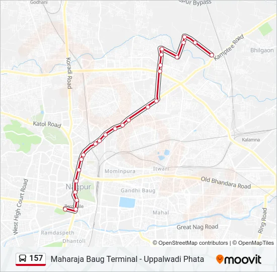 157 Bus Line Map