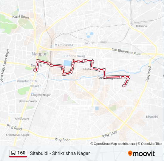 160 bus Line Map