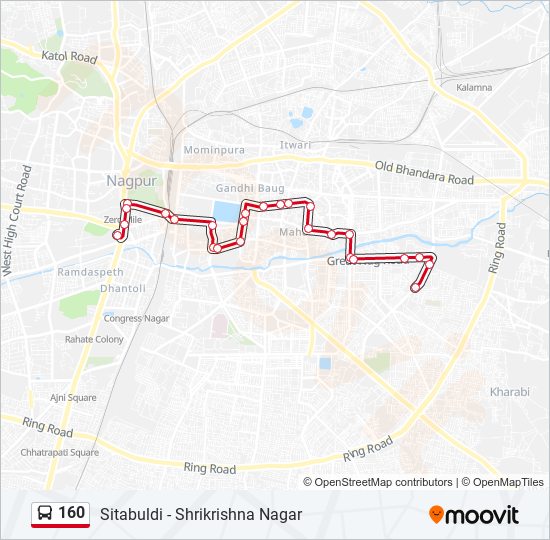 160 bus Line Map