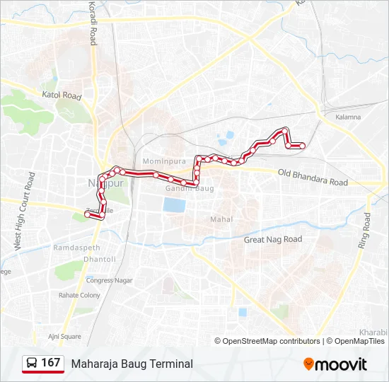 167 Bus Line Map