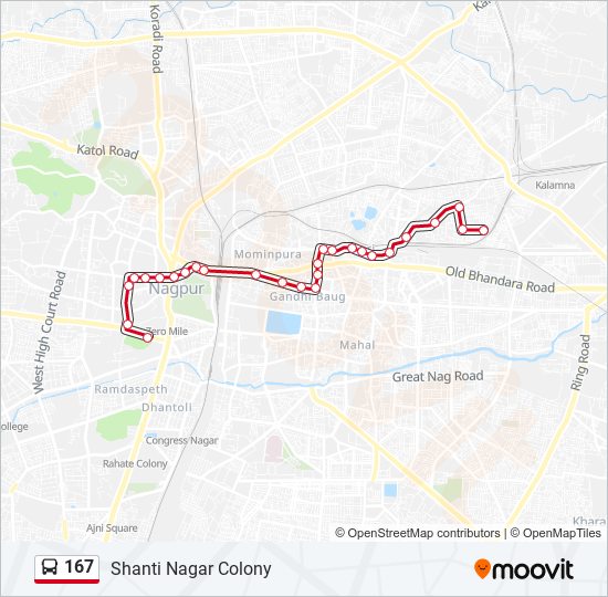 167 bus Line Map