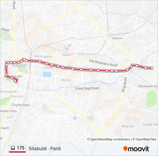 175 bus Line Map