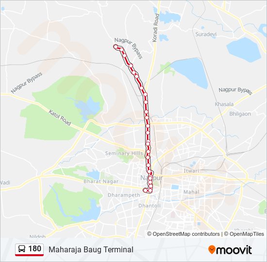 180 bus Line Map