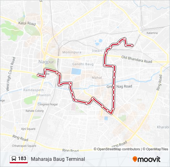 183 bus Line Map