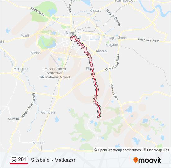 201 bus Line Map