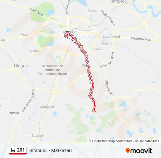 201 Bus Line Map