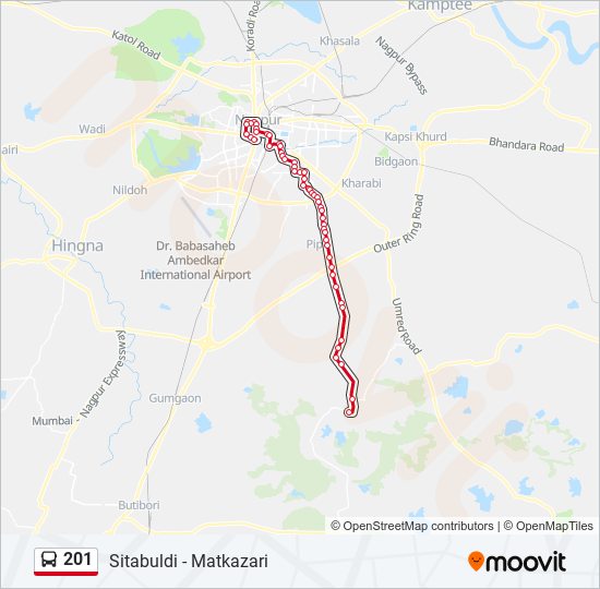 201 bus Line Map