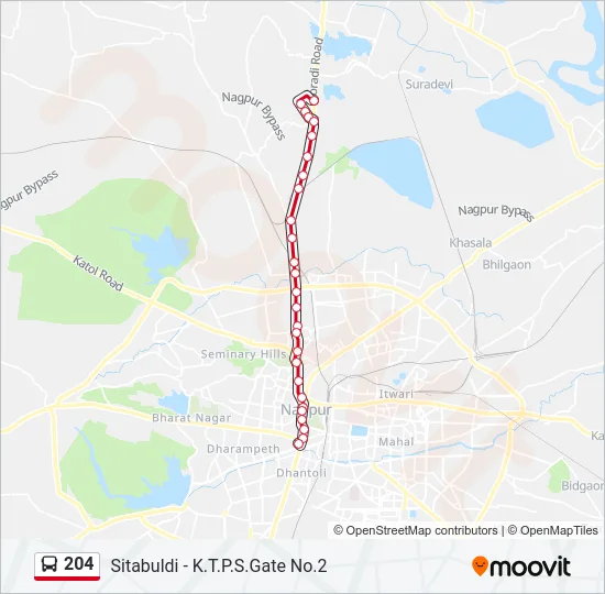 204 Bus Line Map