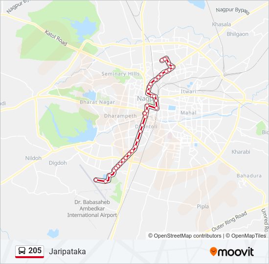 205 bus Line Map