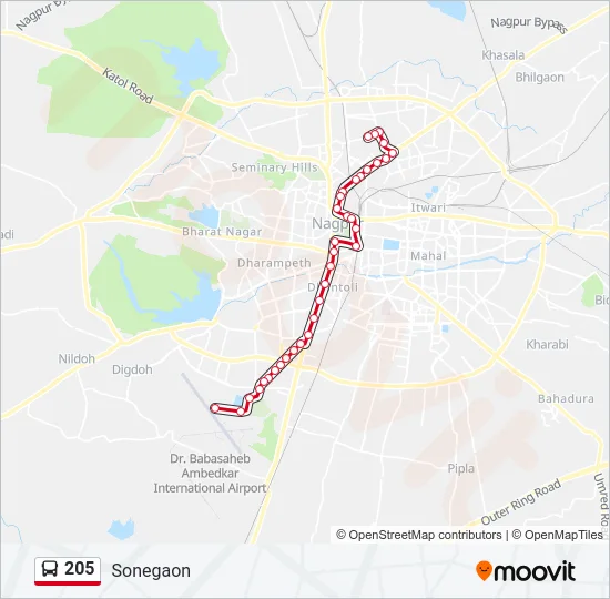 205 Bus Line Map