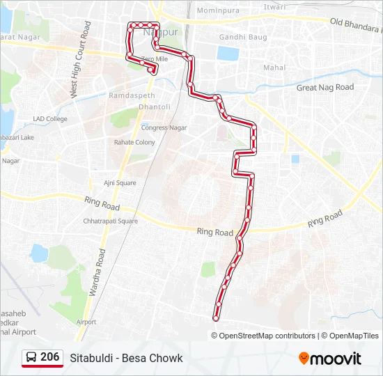 206 Bus Line Map
