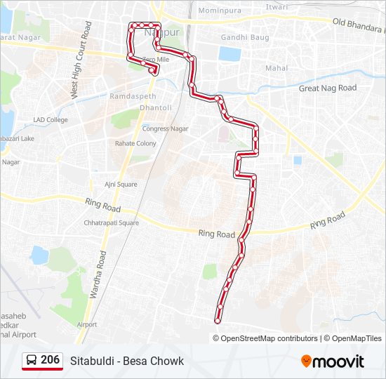 206 bus Line Map