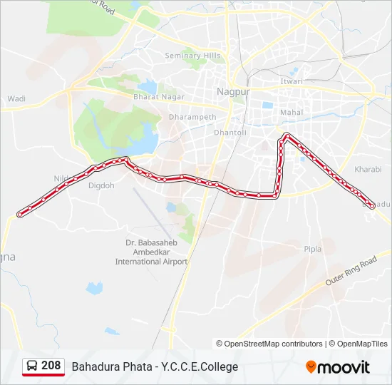 208 Bus Line Map