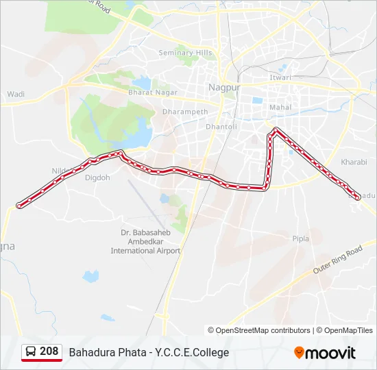 208 Bus Line Map