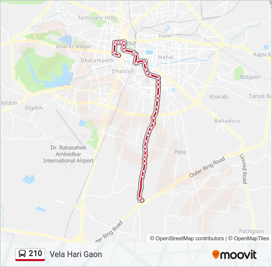 210 Bus Line Map