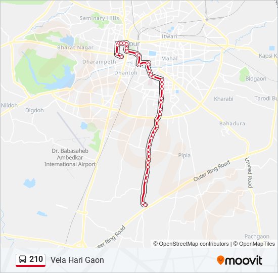 210 bus Line Map