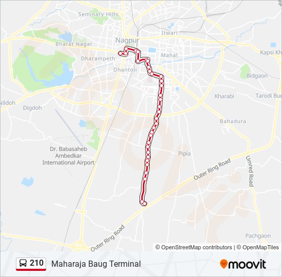 210 bus Line Map