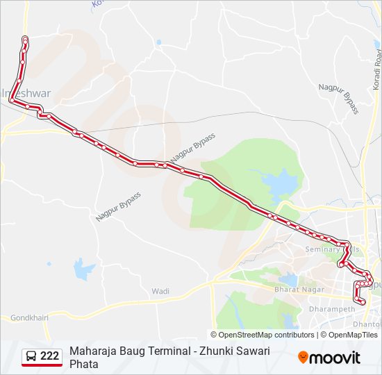 222 bus Line Map