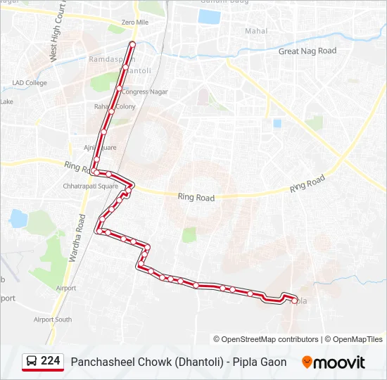 224 Bus Line Map