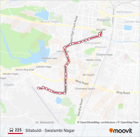 225 bus Line Map